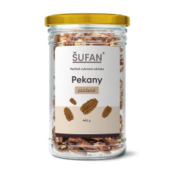 Pražené pekanové ořechy ŠUFAN balené ve skleněné nádobě
