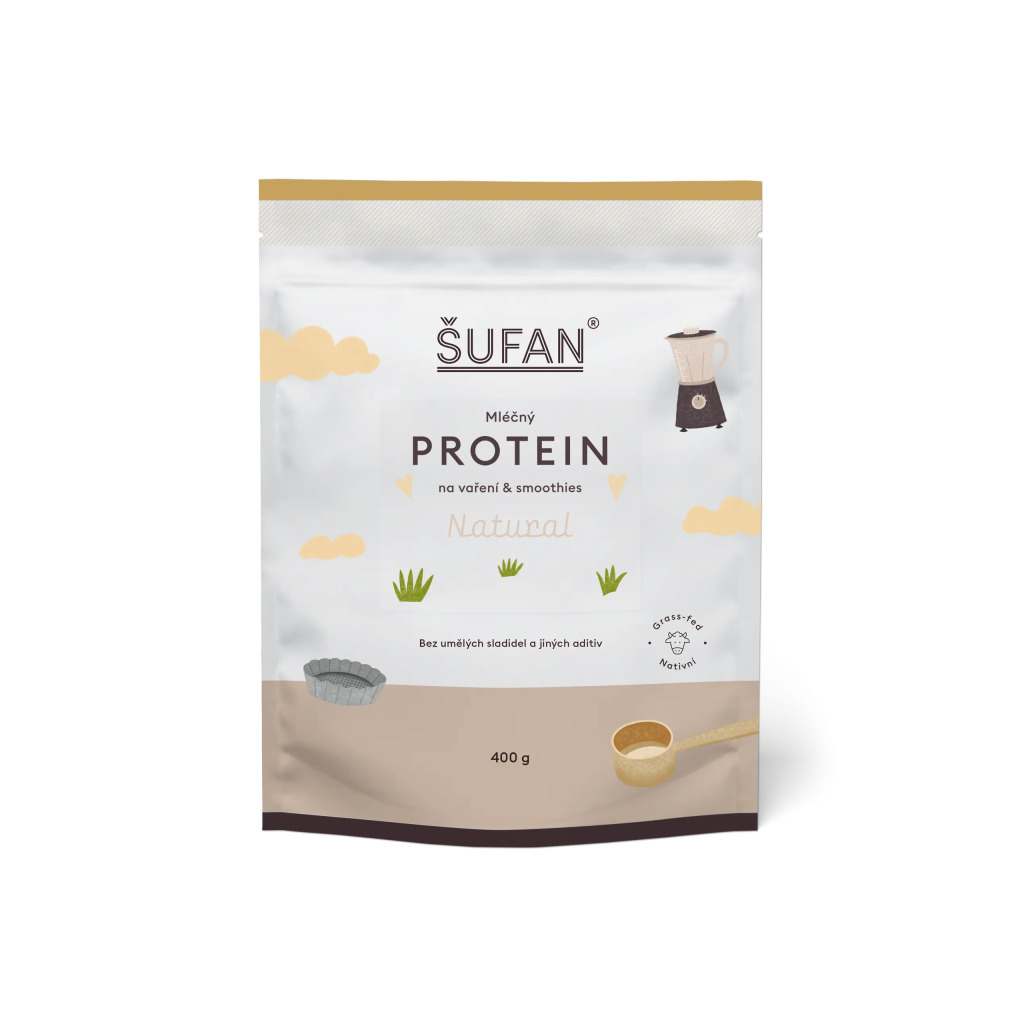 Přírodní mléčný protein ŠUFAN určený k vaření, balení