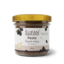 Pesto z černých oliv ŠUFAN ve sklenici, zboží v originálním obalu Pesto z černých oliv ŠUFAN ve sklenici, zboží v originálním obalu