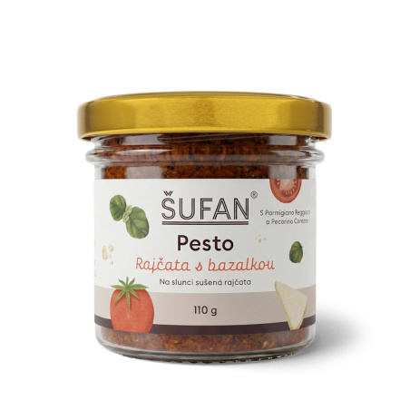 Pesto ŠUFAN z rajčat s bazalkou, sklenice