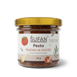 Pesto ze sušených rajčat se šalvějí ŠUFAN, sklenice