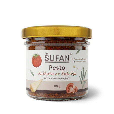 Pesto ze sušených rajčat se šalvějí ŠUFAN, sklenice