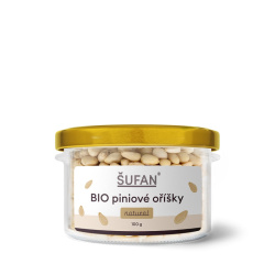 BIO piniové oříšky Šufan, pohled na přední stranu obalu BIO piniové oříšky Šufan, pohled na přední stranu obalu