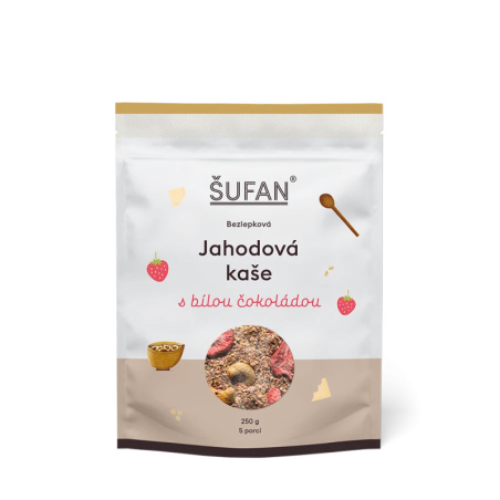 Jahodová kaše ŠUFAN s bílou čokoládou, balení