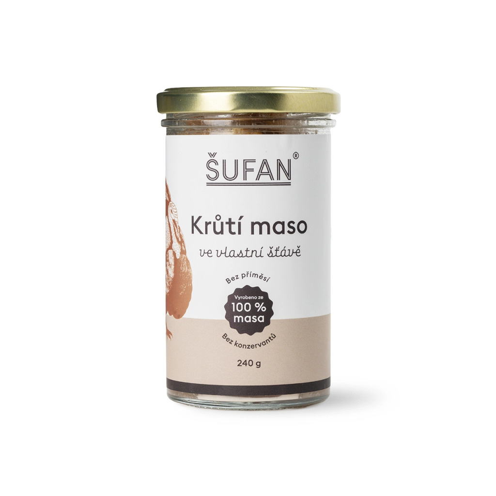Krůtí maso ŠUFAN ve vlastní šťávě, konzerva