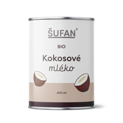 BIO kokosové mléko ŠUFAN, kompletní obal i s etiketou