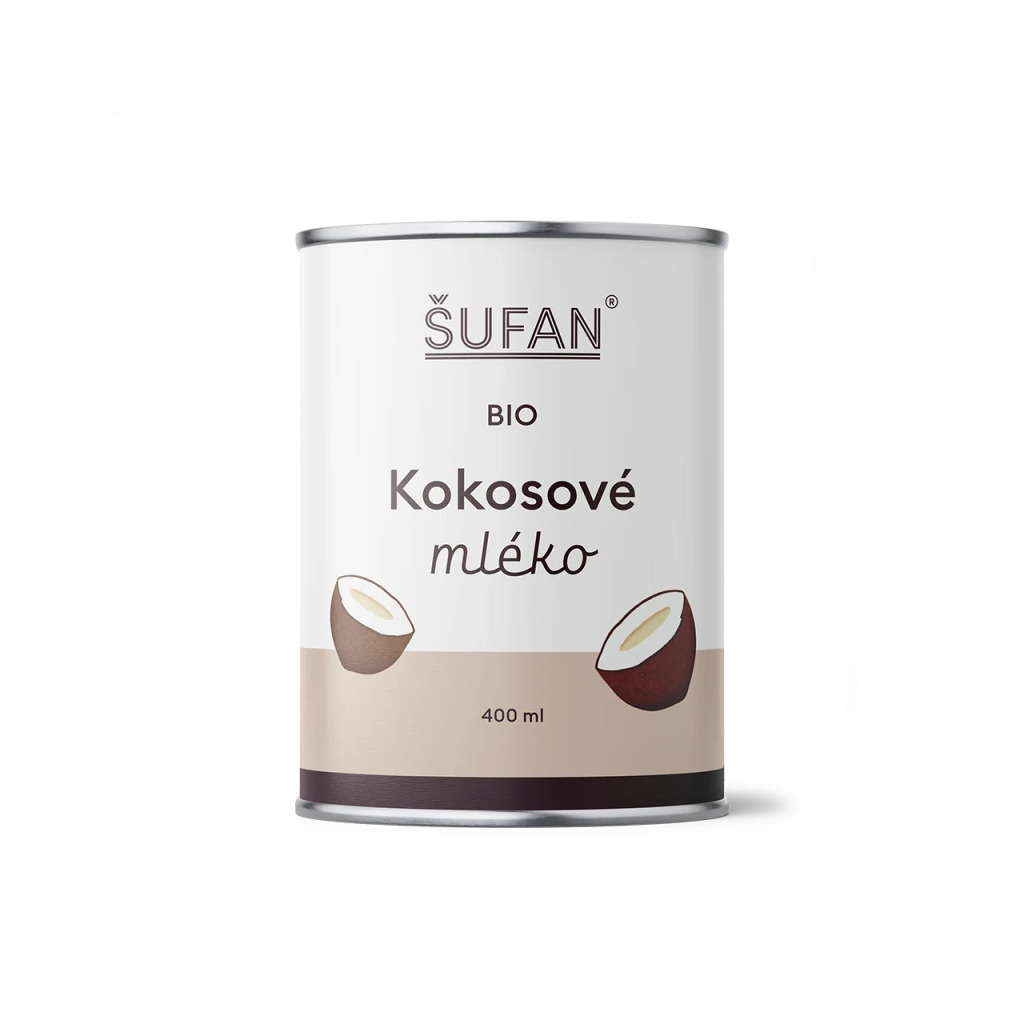 BIO kokosové mléko ŠUFAN, kompletní obal i s etiketou