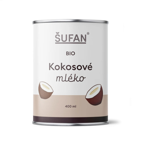 BIO kokosové mléko ŠUFAN, kompletní obal i s etiketou