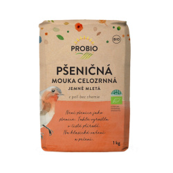 Jemně mletá celozrnná pšeničná mouka PROBIO v BIO kvalitě, balení