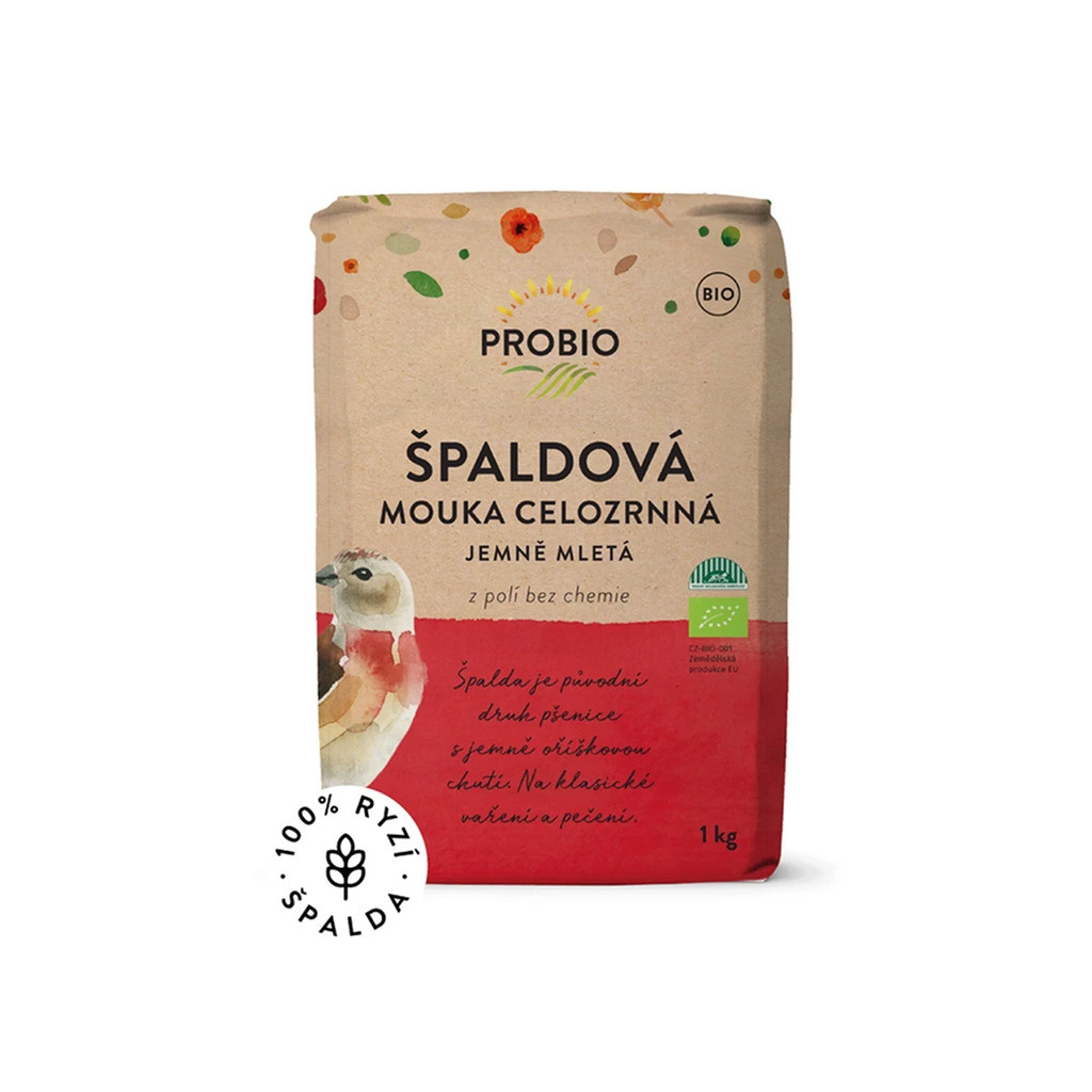 Celozrnná špaldová mouka PROBIO v BIO kvalitě, balení