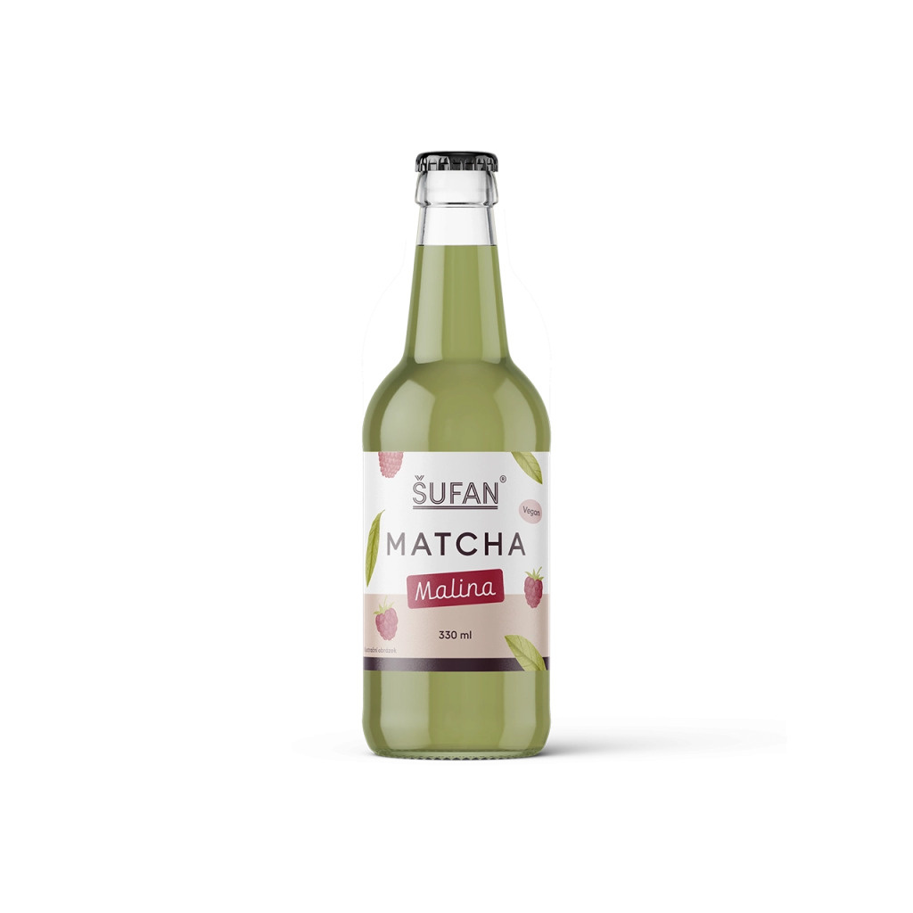 Malinová matcha limonáda ŠUFAN, výrobek v prodejním balení