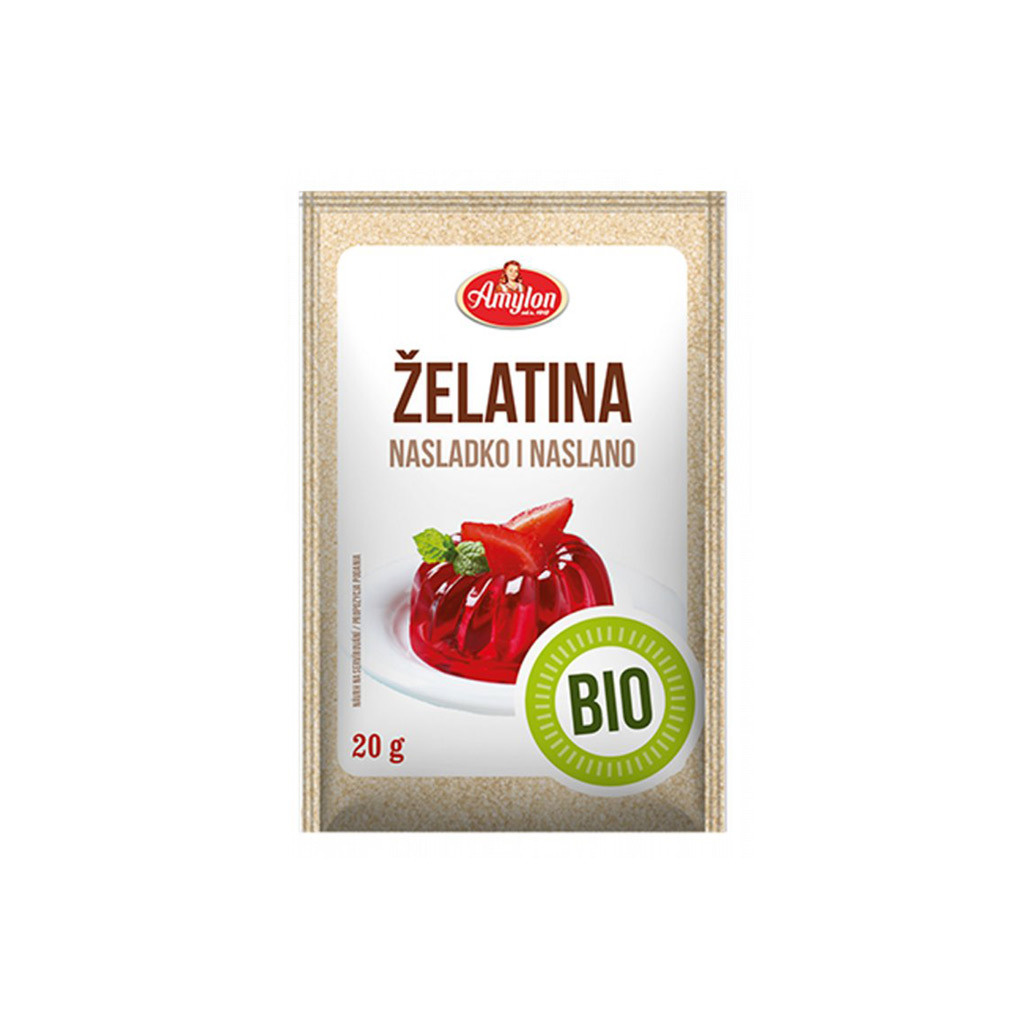 BIO želatina Amylon pro sladké i slané pokrmy, obal zepředu