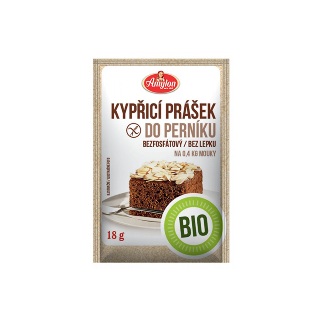 BIO kypřicí prášek Amylon určený do perníku, obal zepředu