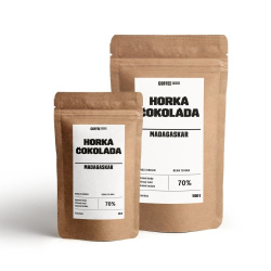 Horká čokoláda Madagaskar 70 % v balení o hmotnosti 120 g, obal zepředu