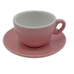 Růžový šálek s podšálkem na cappuccino Inker