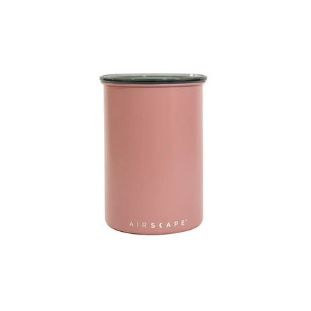 Dóza na kávu AirScape Steel v matně růžové barvě, celkový pohled