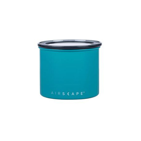 Tyrkysová dóza na kávu AirScape Steel, celkový pohled