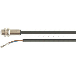 Závitové kovové tělo mikrospínače, černý kabel ve dvou částech, na konci vodiče s konektorem Závitové kovové tělo mikrospínače, černý kabel ve dvou částech, na konci vodiče s konektorem
