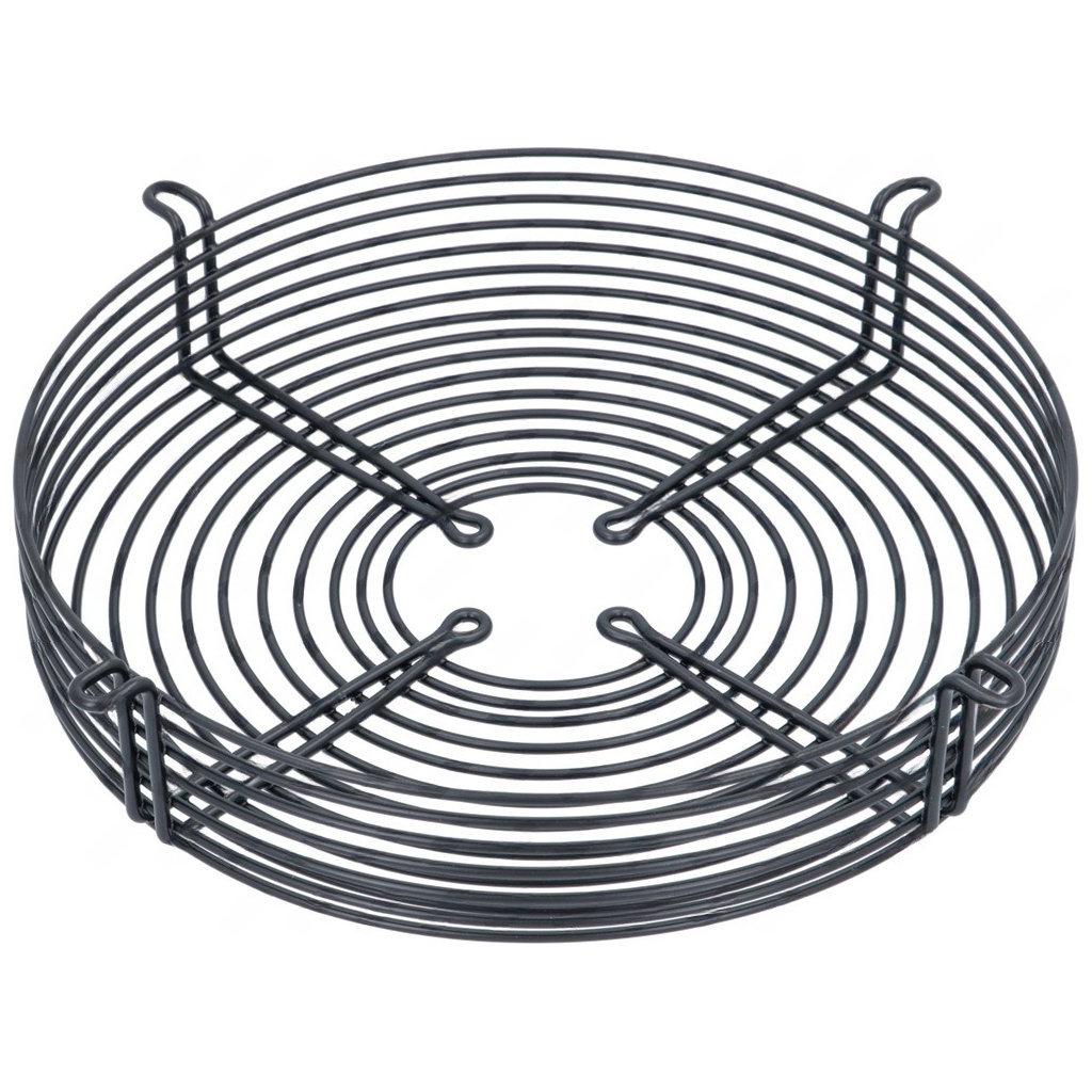 Kulatá drátěná mřížka na ventilátor se čtyřmi úchyty na obvodu