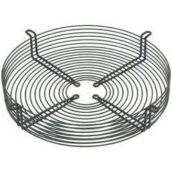Větší kulatá mřížka z drátu pro ventilátor, na obvodu čtyři úchyty