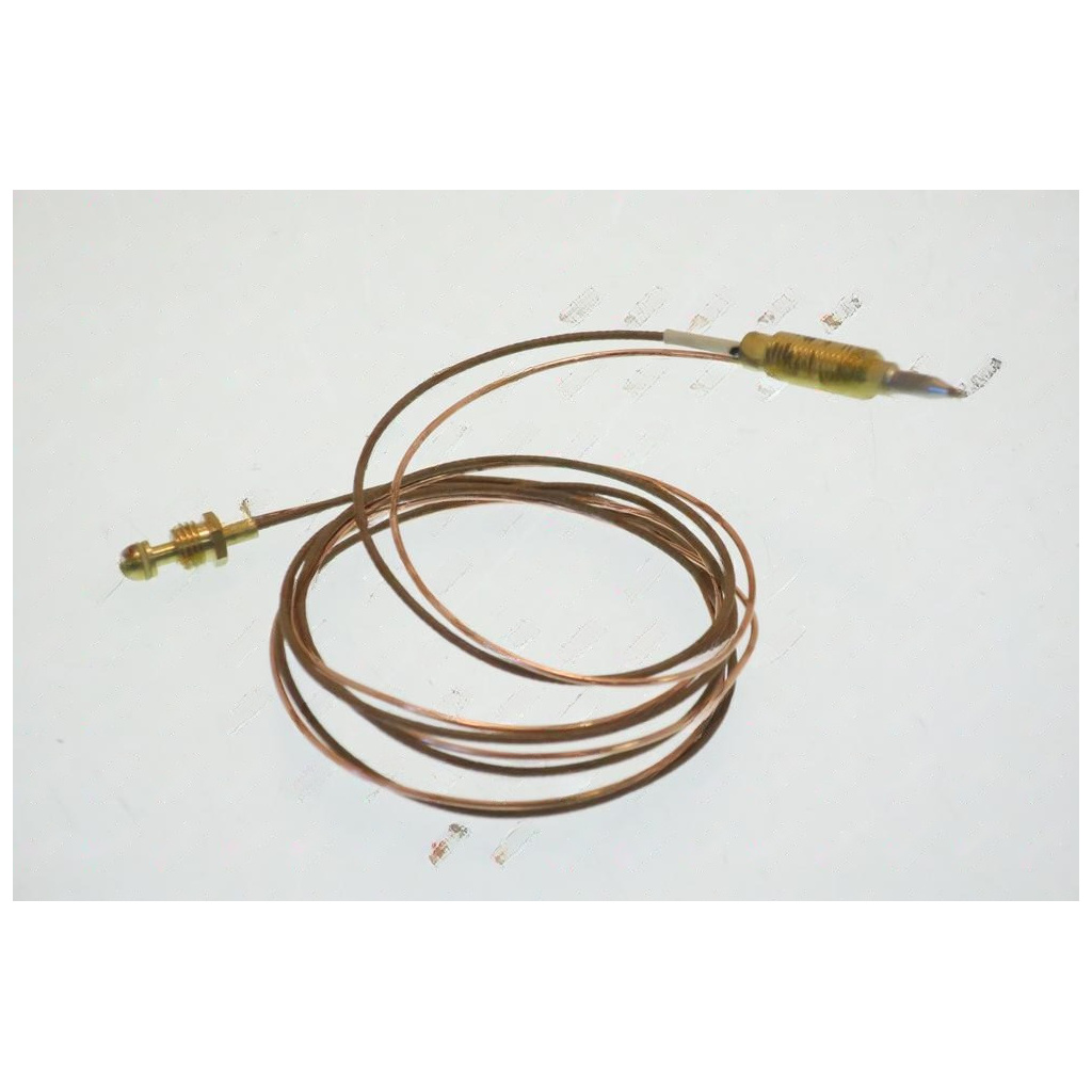 Termočlánek: tenký měděný kabel stočený do kruhu, na jednom konci mosazná koncovka, na druhém připojovací hlavice Termočlánek: tenký měděný kabel stočený do kruhu, na jednom konci mosazná koncovka, na druhém připojovací hlavice