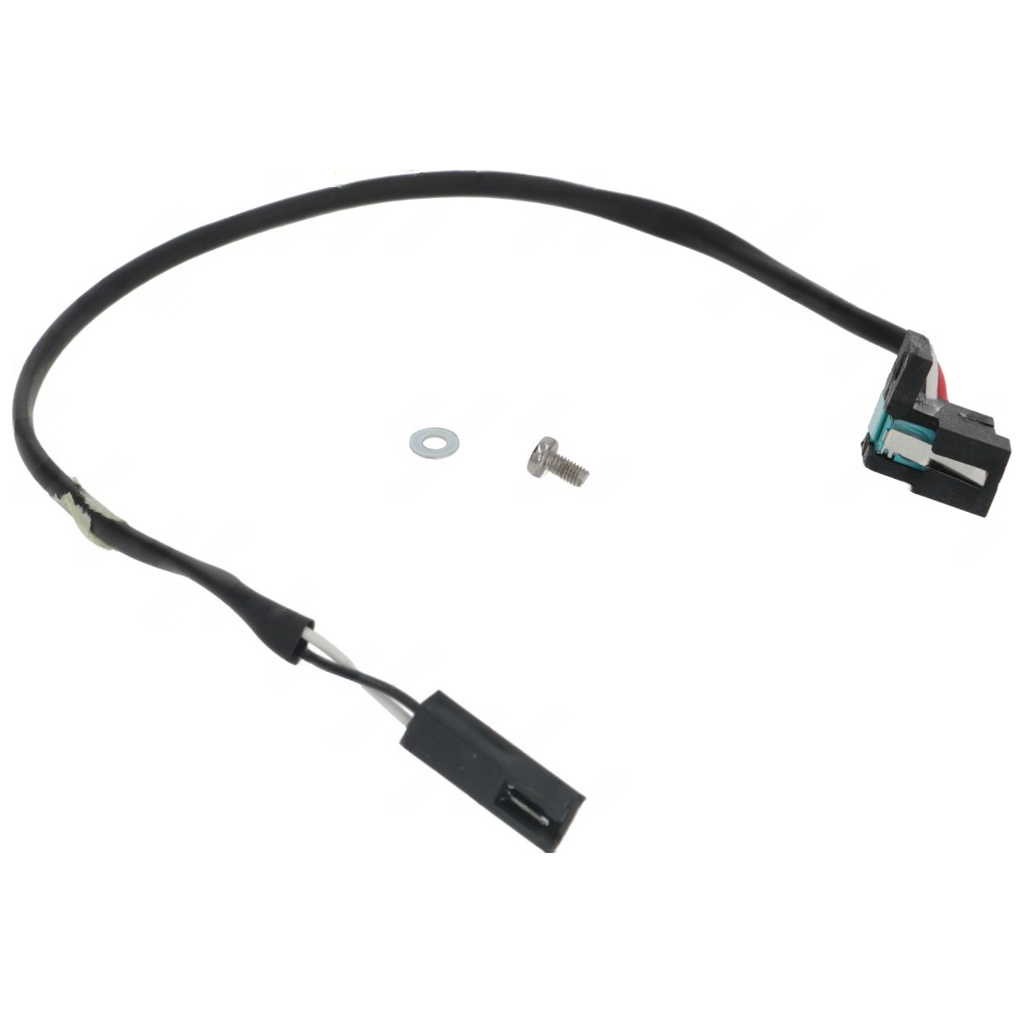 Kabel mikrospínače v černé izolaci, k němu konektor, podložka a šroubek Kabel mikrospínače v černé izolaci, k němu konektor, podložka a šroubek