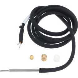 Teplotní sonda s kovovým hrotem, kabel dlouhý a v černém opletu Teplotní sonda s kovovým hrotem, kabel dlouhý a v černém opletu