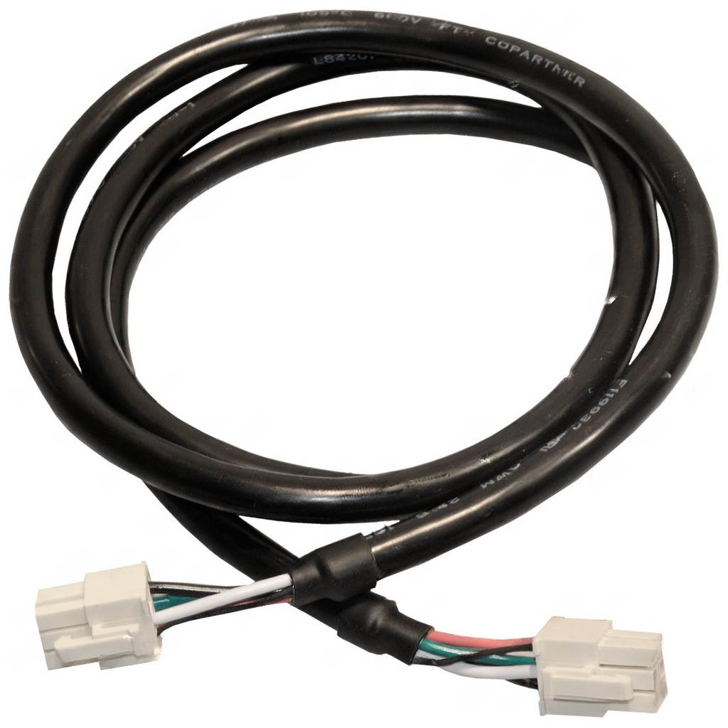 Černý kulatý kabel pro přenos dat s bílými konektory na obou koncích, délka 1150 mm