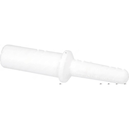 Bílé plastové pěchovadlo se šroubovitým tvarem a zúženým koncem pro mlýnek na maso, ø 51x130 mm