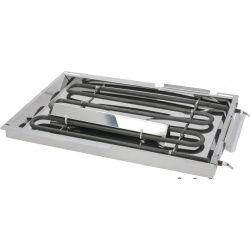 Nerezový rám s topnými tělesy pro vodní lázeň, leštěná tyč a zahnutá trubice, výkon 2500 W