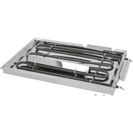 Nerezový rám s topnými tělesy pro vodní lázeň, leštěná tyč a zahnutá trubice, výkon 2500 W