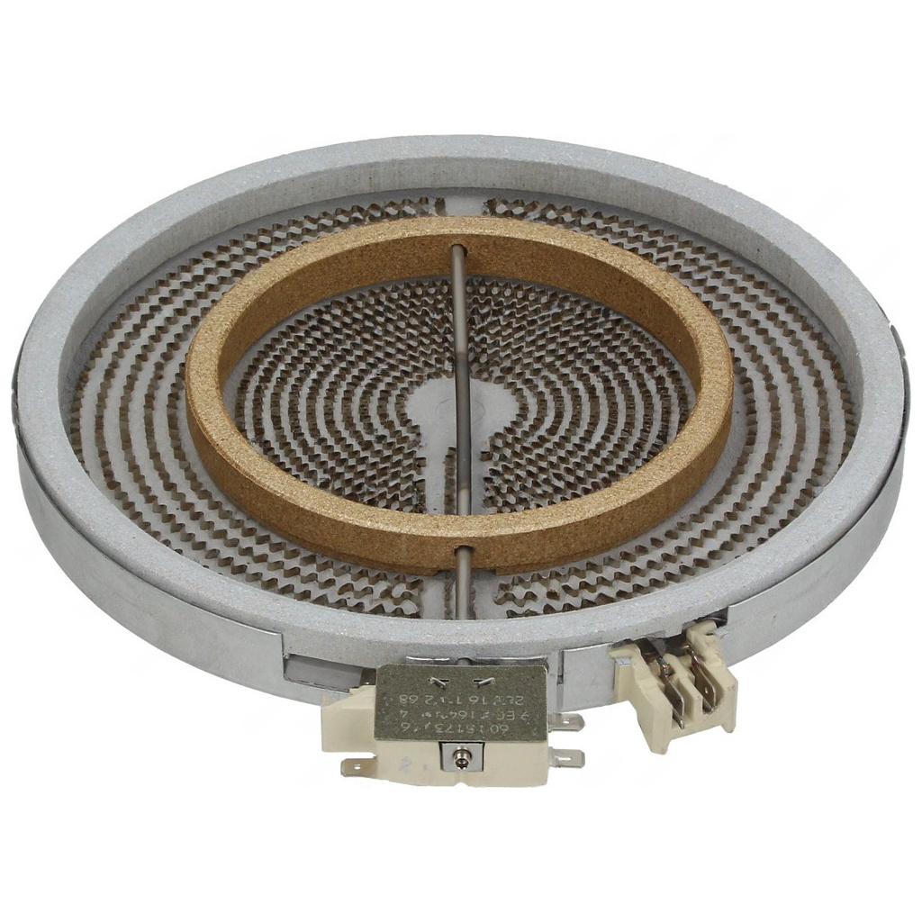 Kulatý sálavý ohřívač 2500 W se spirálou topného drátu a svorkovnicí s bílým konektorem