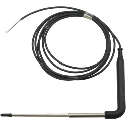 Vpichová sonda 90° TECNODOM, dlouhý stočený kabel s kovovou vpichovou jehlou a ohnutým koncem.