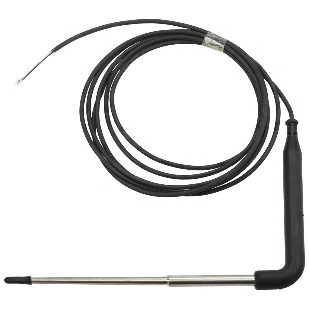 Vpichová sonda 90° TECNODOM, dlouhý stočený kabel s kovovou vpichovou jehlou a ohnutým koncem.