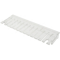 Držák nože pro sterilizátor 348x116x36 mm, bílý plastový hřeben s řadou svislých zářezů pro čepele.