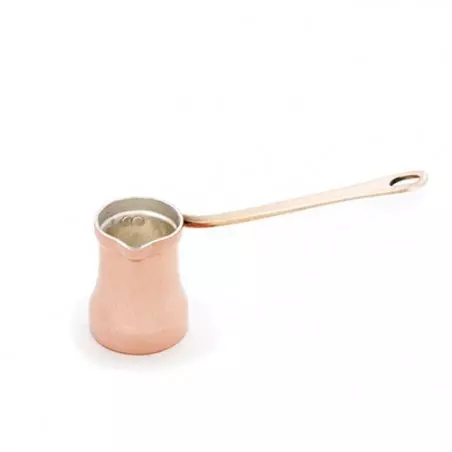 Měděná džezva určená k přípravě kávy pro 1 šálek pokovována stříbrem