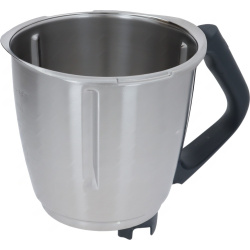 Nádoba s rukojetí THERMOMIX TM6, nerezová mísa s odměrkovými ryskami a černou plastovou rukojetí