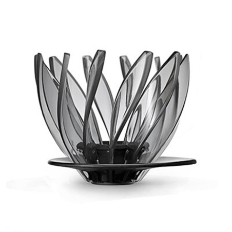 Kouřově černý rozebíratelný překapávač Hario V60 Suiren 02, celkový pohled