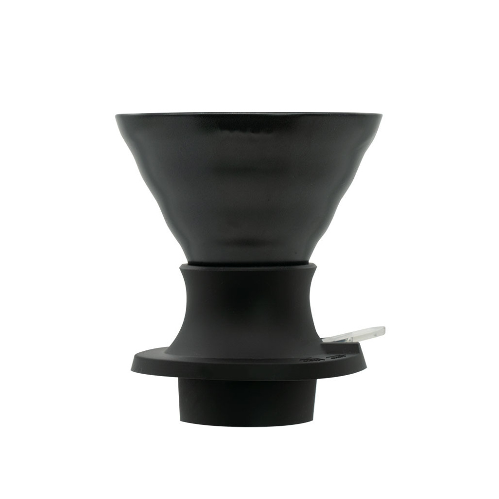 Keramický immersion překapávač Hario V60 Switch 02 v odstínu Smokey Black, celkový pohled