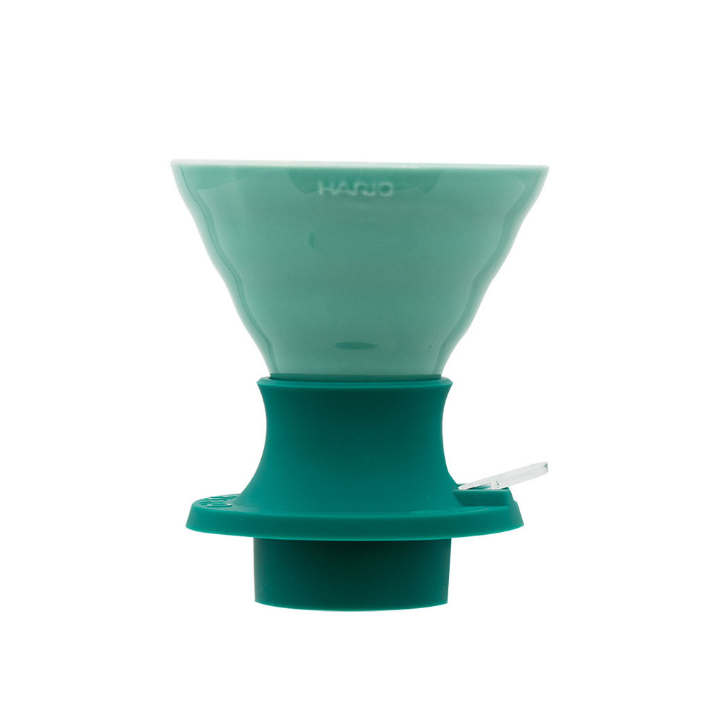 Keramický immersion překapávač Hario V60 Switch 02 v odstínu Tropical Turquoise, celkový pohled