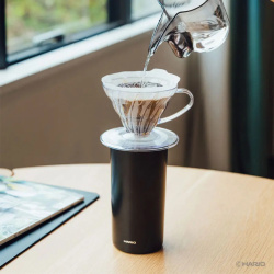 Víčko termohrnku Hario Tumbler při pohledu zblízka