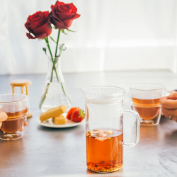 Filtr v konvičce Glass Tea Maker při pohledu zblízka