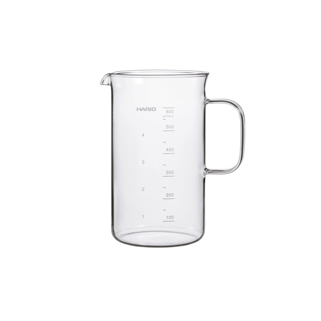 Skleněná kádinka Hario BV-600 o objemu 600 ml, celkový pohled