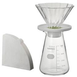 Souprava na čaj Hario CHA CHA Dripper Bouquet se serverem, celkový pohled Souprava na čaj Hario CHA CHA Dripper Bouquet se serverem, celkový pohled
