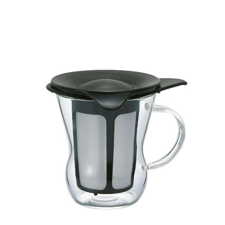 Černá konvička na čaj Hario One Cup Tea Maker o objemu 200 ml, celkový pohled