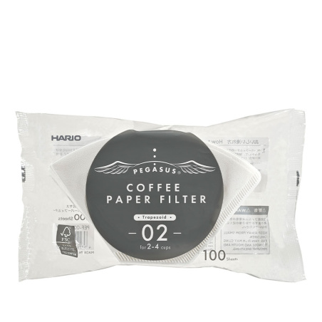 Papírové filtry Hario Pegasus 02 bílé, balení po 100 kusech