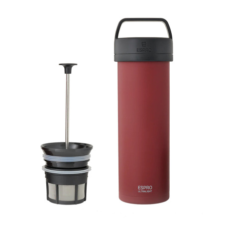 Cestovní kávový lis Espro P0 Ultralight v brusinkovém provedení