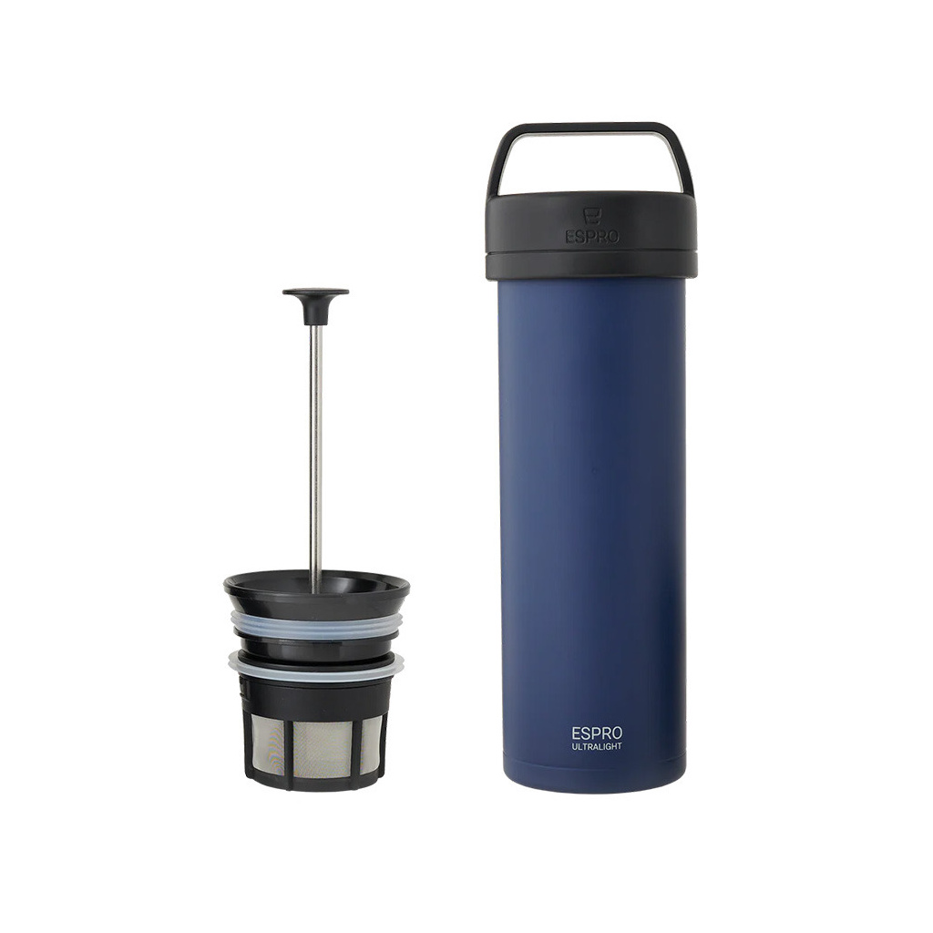 Espro P0 Ultralight, cestovní kávový lis v odstínu egejská modrá