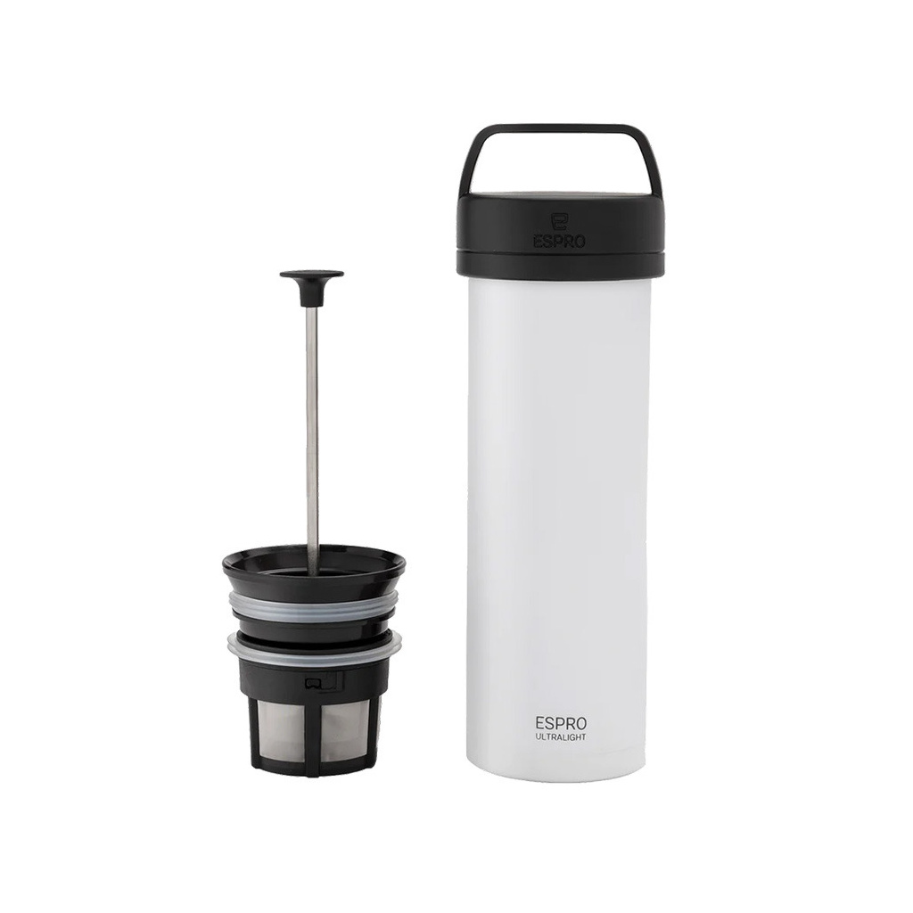 Espro P0 Ultralight v křídově bílé, cestovní kávový lis