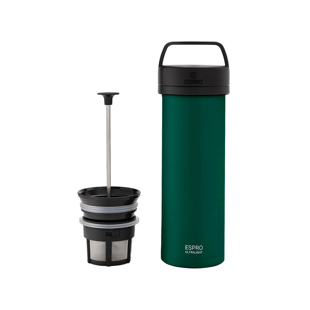 Espro P0 Ultralight Evergreen, cestovní kávový lis jako celek